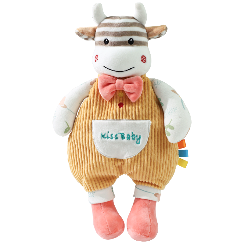 Kissbaby Miracle婴儿安抚巾可入口玩偶0-1岁宝宝睡觉抱睡毛绒手偶玩具 小牛尼克玩偶