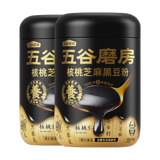 五谷磨房 黑芝麻糊五黑粉 核桃芝麻黑豆粉 546g*2罐