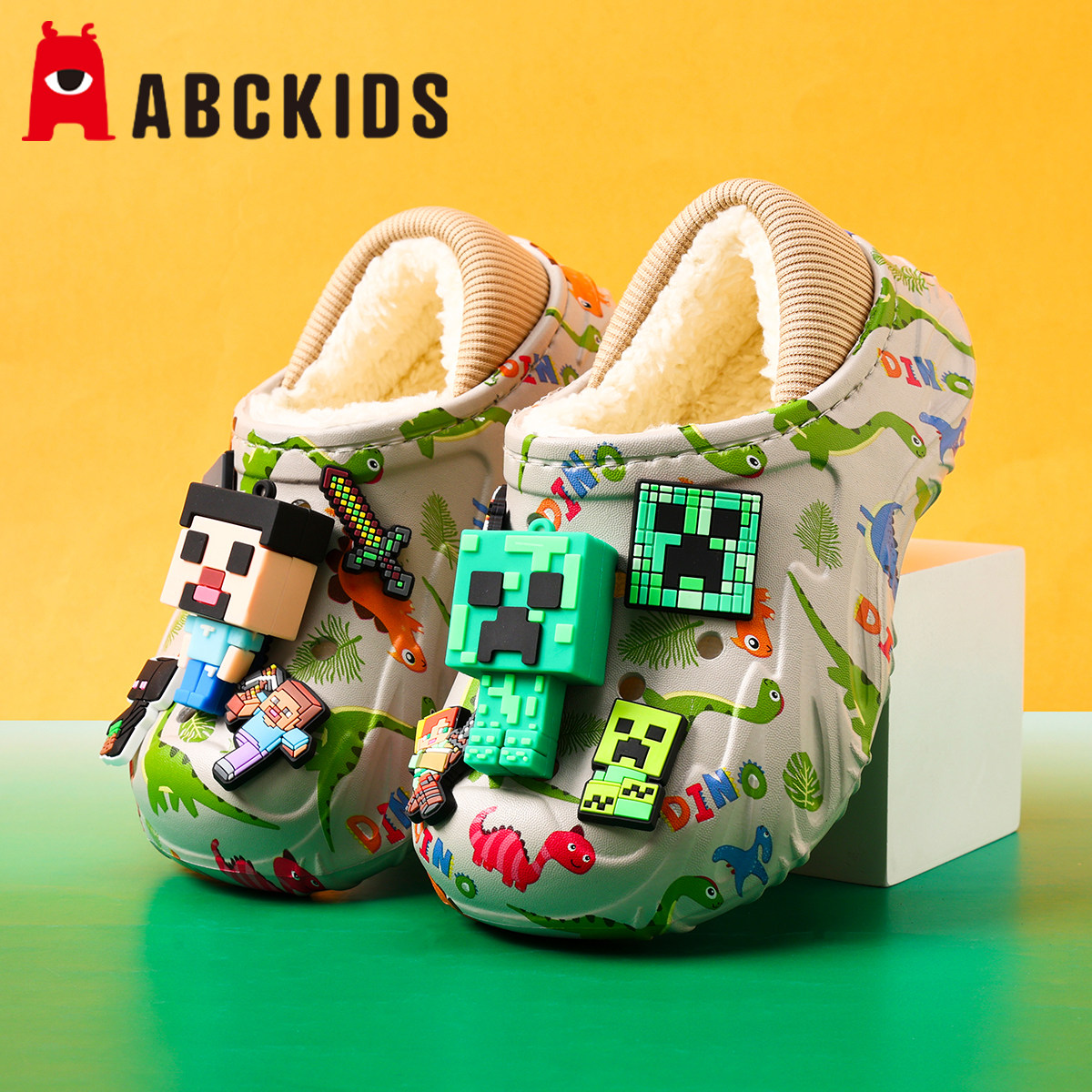  ABCKIDS 保暖 儿童棉拖鞋