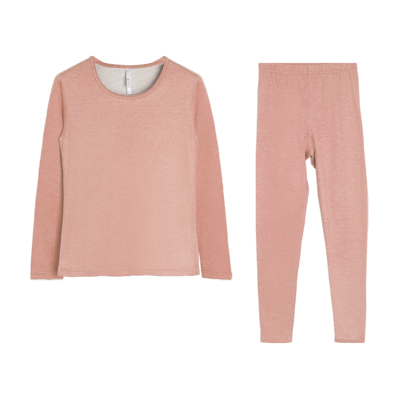 红豆保暖内衣女磨毛含蚕丝绵羊毛中厚内衣保暖套装