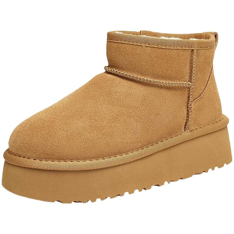 TATA他她面包靴户外厚底雪地靴女靴保暖加绒短靴子冬季新CDE04DD4