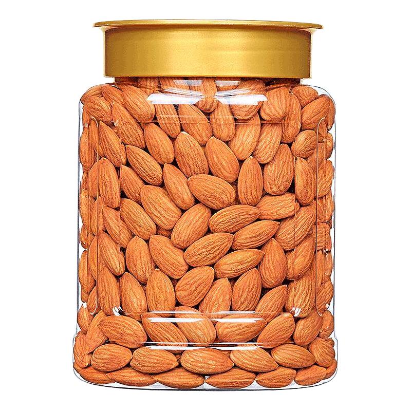 巴旦木仁扁桃仁坚果新年货零食500g罐装原味大果巴坦木达木