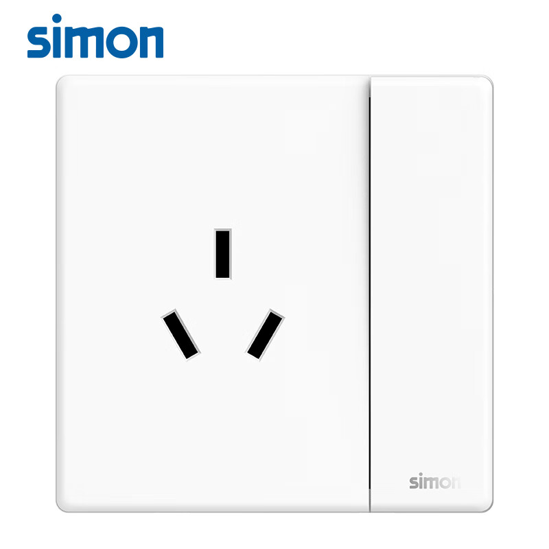 西蒙（SIMON）西蒙开关插座i3air哑光白超薄款86型五孔面板奶油风旗舰店