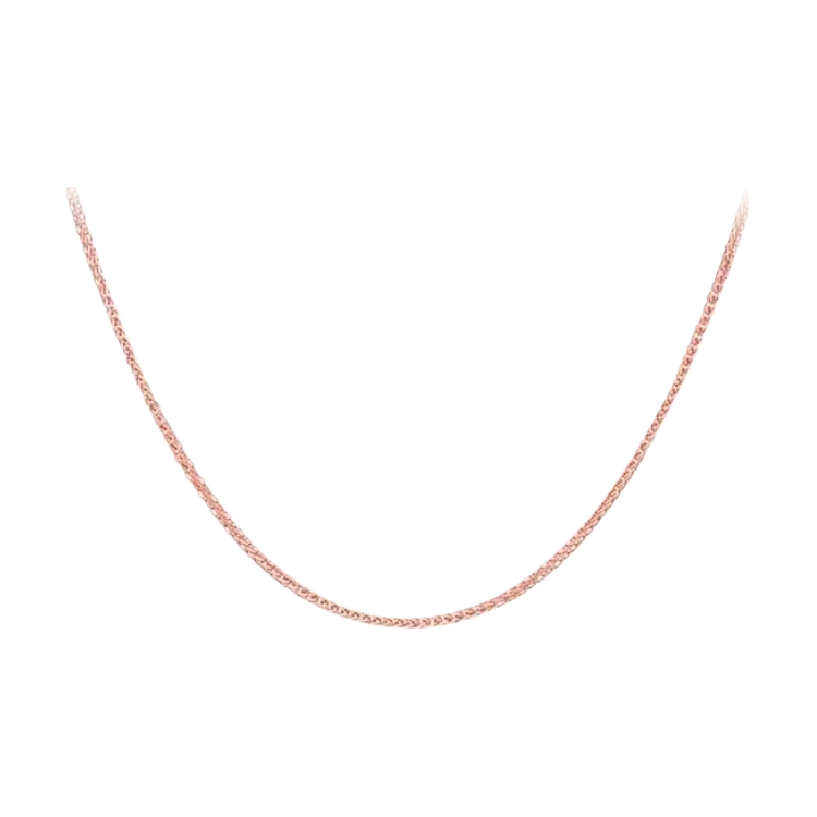 老庙黄金18K金玫瑰金项链肖邦链素链女锁骨链