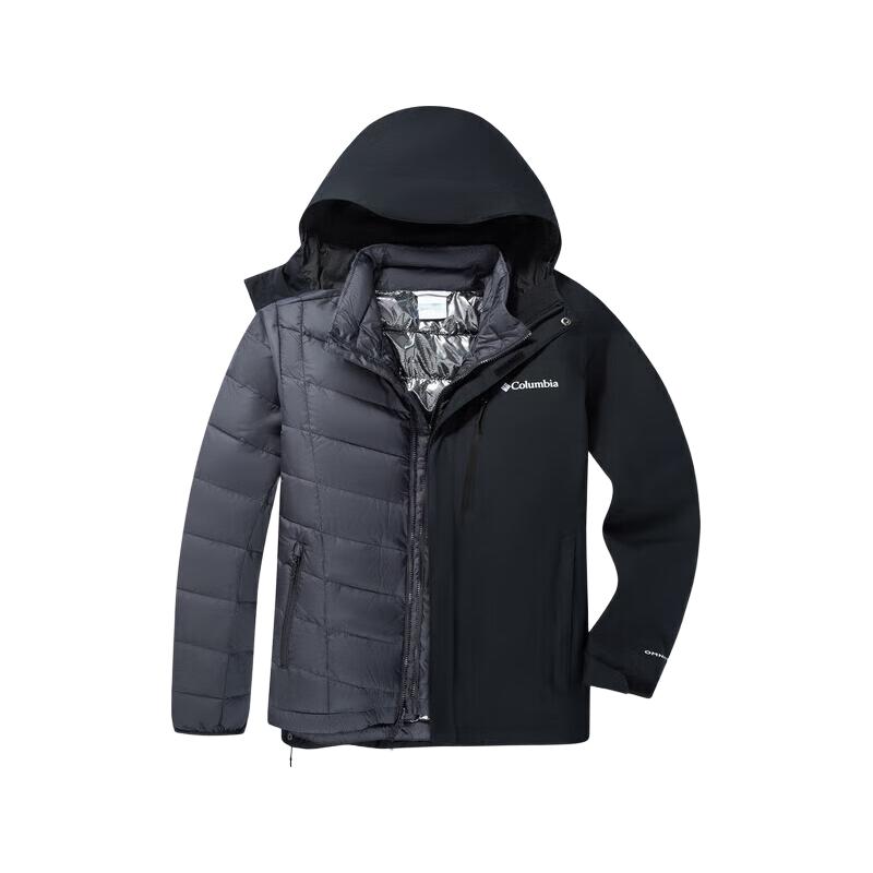 哥伦比亚（Columbia）冲锋衣男户外秋冬银点热能夹棉三合一防水外套WE9191 010 S/170/92A