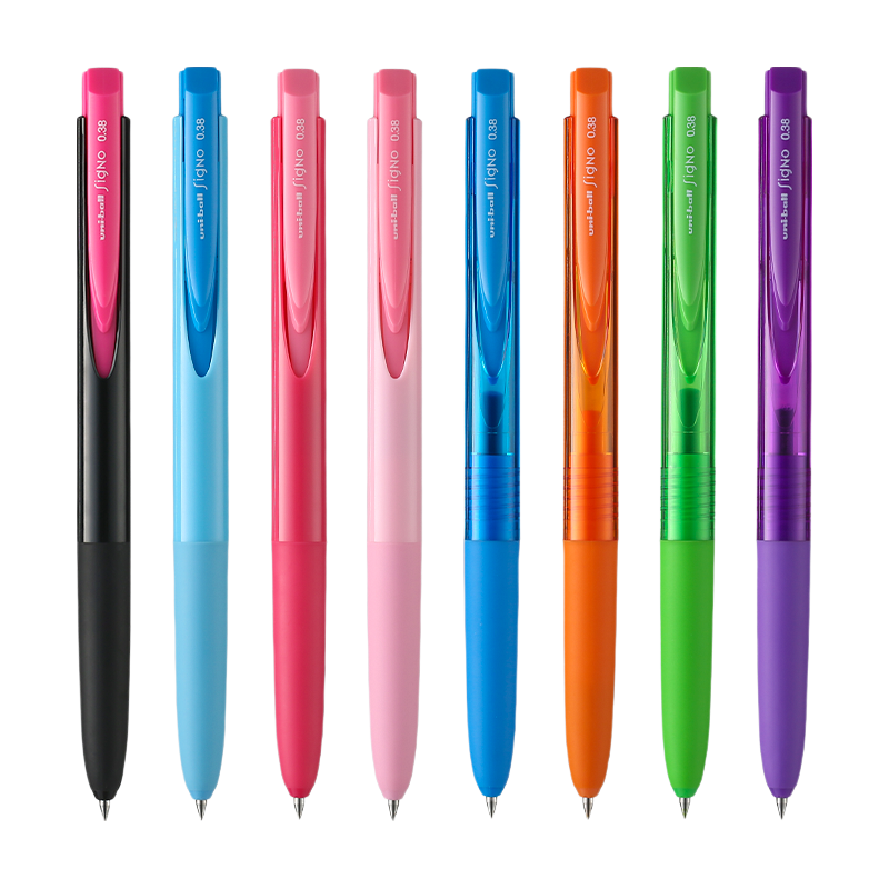 uni ball三菱umn155中性笔按动水笔Signo黑色考试笔用笔芯替芯 黑色|0.38mm