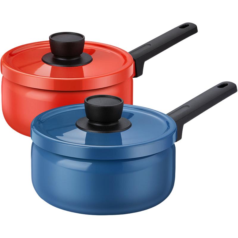 德世朗珐琅小奶锅宝宝辅食锅婴儿煎煮一体锅家用汤锅泡面锅锅