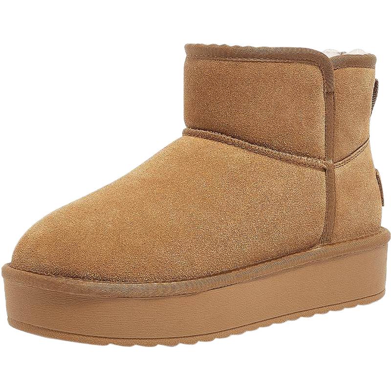 CAMEL 骆驼 女鞋厚底雪地靴女加绒加厚棉鞋女款靴子面包鞋