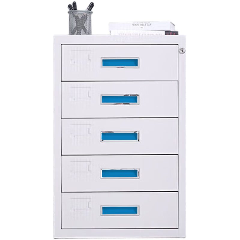 钱柜 五斗柜钢制抽屉柜文件柜铁皮柜5斗柜办公室抽屉柜储物柜带锁目录柜小柜子（可放打印机）