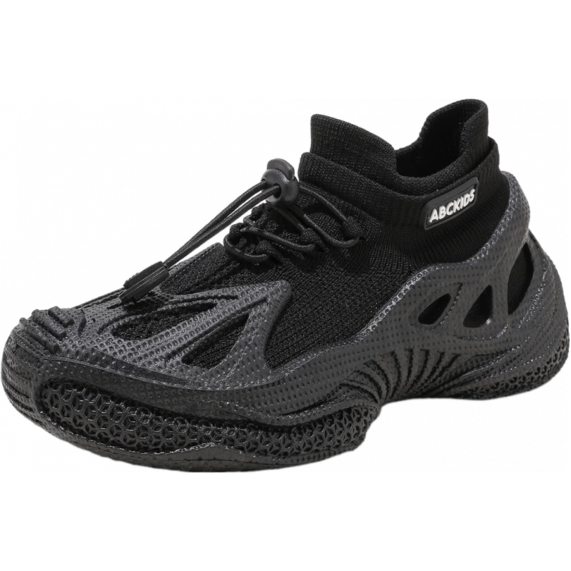 ABC KIDS童鞋儿童时尚袜子鞋2026春季时尚百搭男女童运动鞋透气跑步鞋 黑色 39 内长约24.75cm