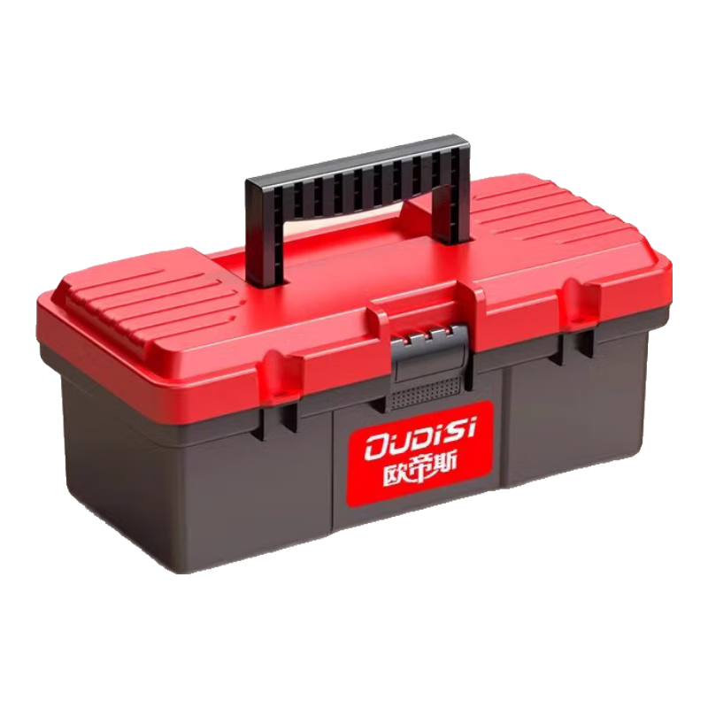 欧帝斯工具箱收纳盒家用五金收纳箱大容量折叠工业级三层车载维修配件箱 13寸经典加厚工具箱