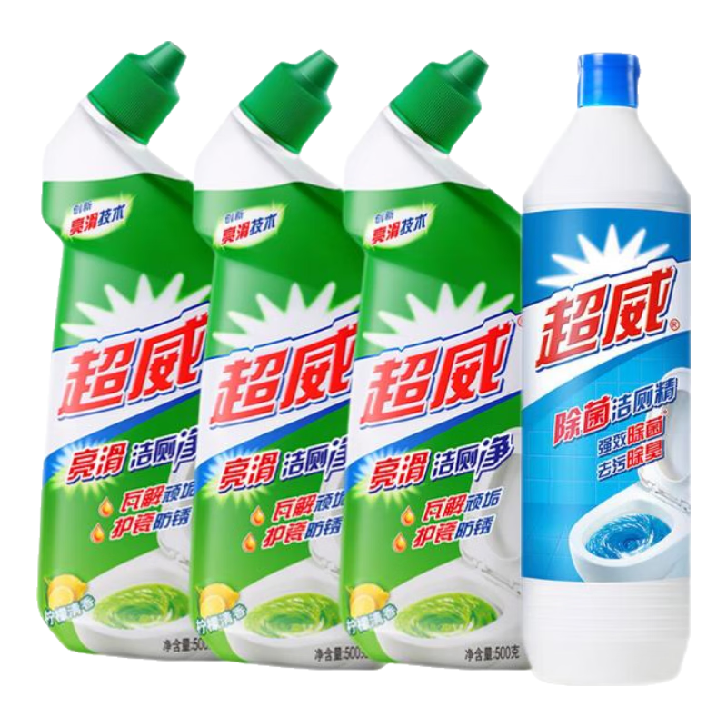 SUPERB 超威 亮滑洁厕净500g 洁厕液马桶深层洁厕 亮滑洁厕液*2+除菌洁厕*1