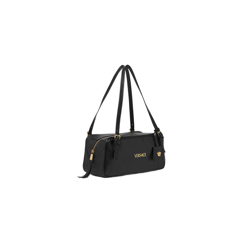 VERSACE/范思哲 女士Versace Tag大号纳帕皮革保龄球包