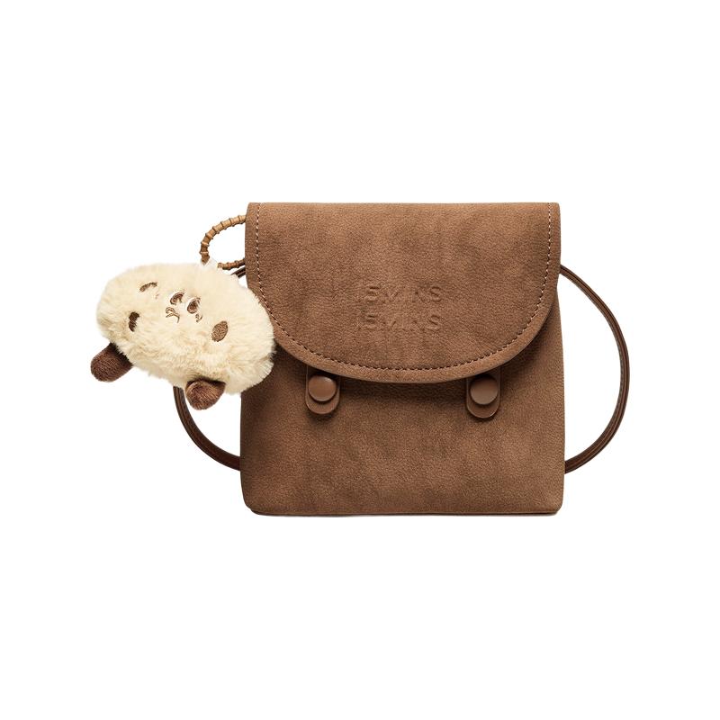 15mins斜挎小包女式2025可爱秋冬单肩包高级感休闲仿麂皮女包