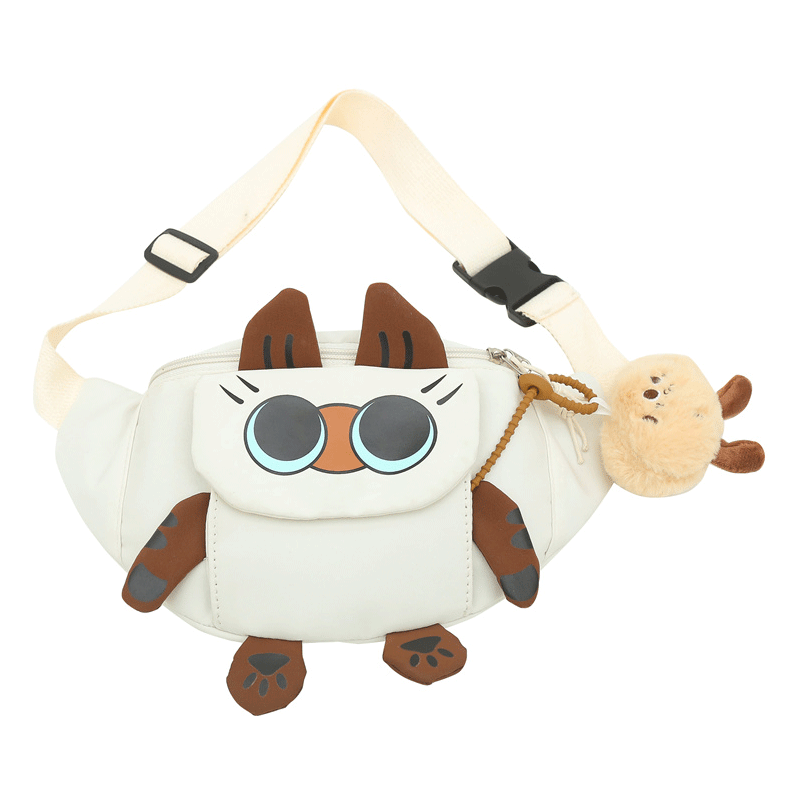 2025斜挎包女生可爱卡通单肩背包多功能腰包户外运动骑行胸包