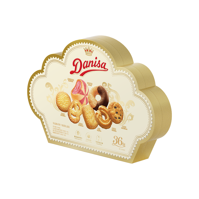 皇冠（danisa）丹麦曲奇饼干 768g 云朵礼盒 休闲零食送年货