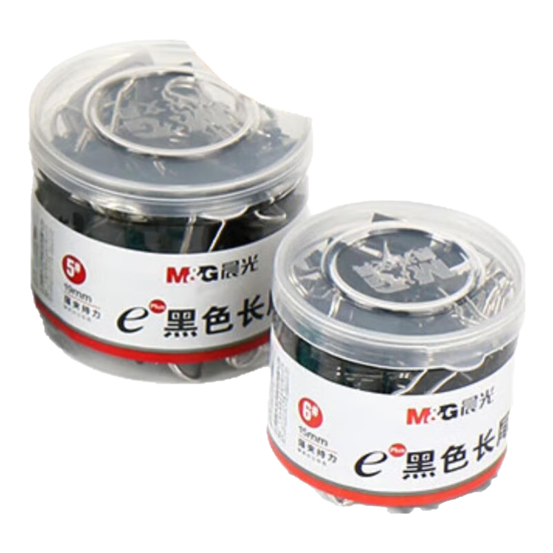 晨光（M&G）长尾夹大号文件夹子彩色燕尾夹中号混装小夹子小号票据金属试卷书夹子凤尾夹办公用品多功能 【2筒80枚】彩色款 小号19mm