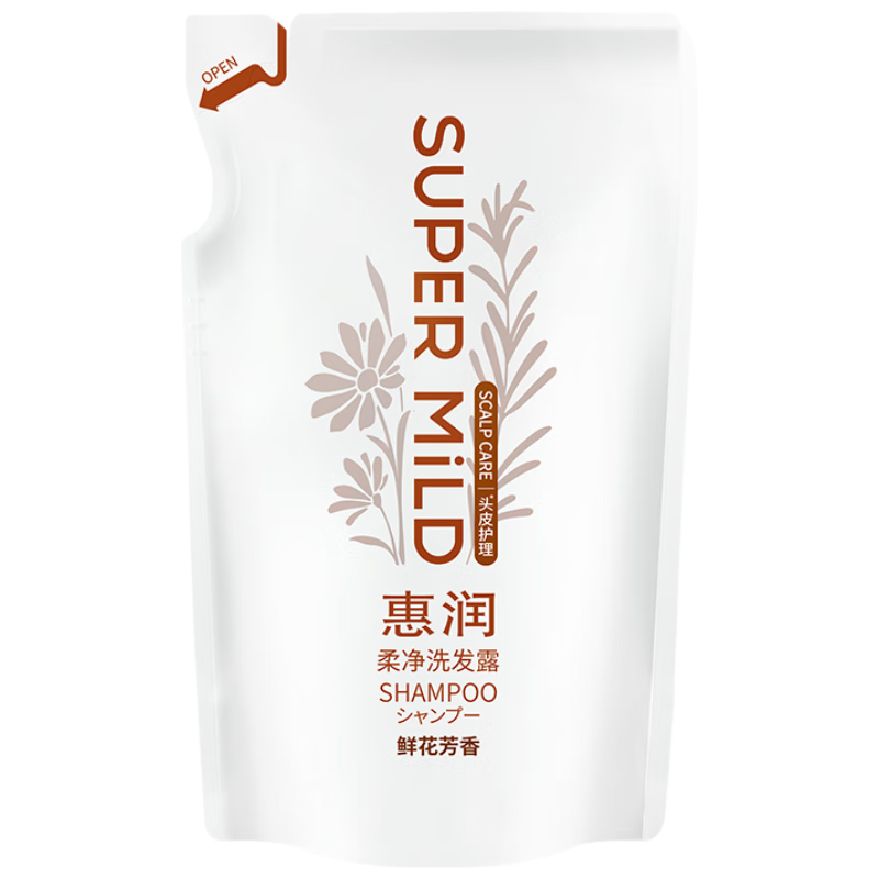 惠润（SUPER MiLD）柔净洗发露(鲜花芳香)400mL持久蓬松洗发水花果留香环保替换装