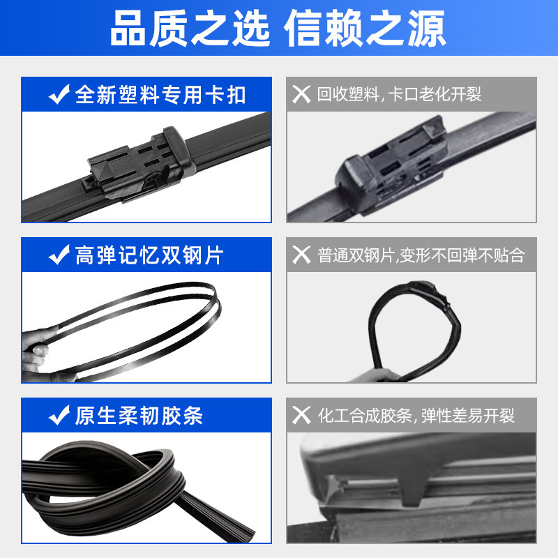 静音耐用汽车无骨通用雨刮器适用3000＋车型