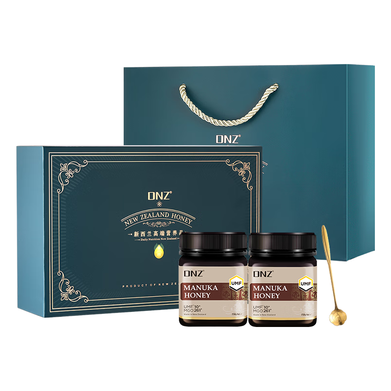 DNZ麦卢卡蜂蜜礼盒 年货 纯正UMF10+250g*2瓶新西兰 朋友团购高性价比营养品