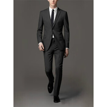 衣邦亲上门量体)量身定做男西服套装羊毛西装订做结婚礼服商务工服 深灰色 量身定做，尺寸大小免费修改