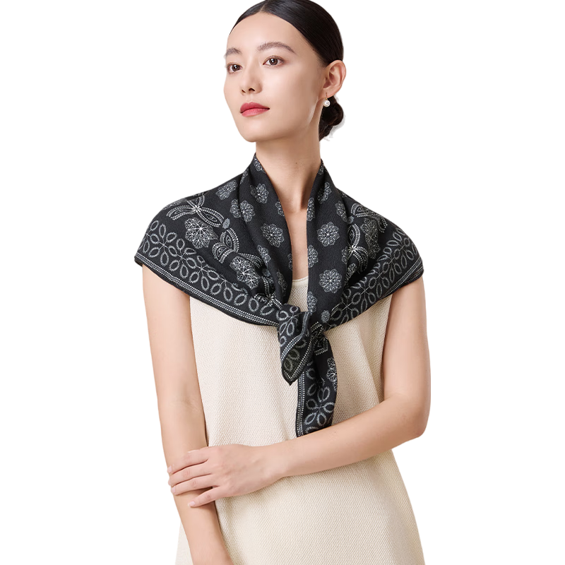 上海故事 秋冬仲夏之梦丝毛双面印花大方巾披肩围巾女