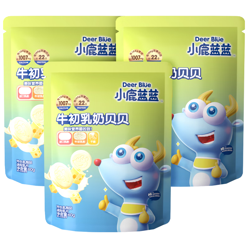 小鹿蓝蓝 牛初乳牛奶片 3袋