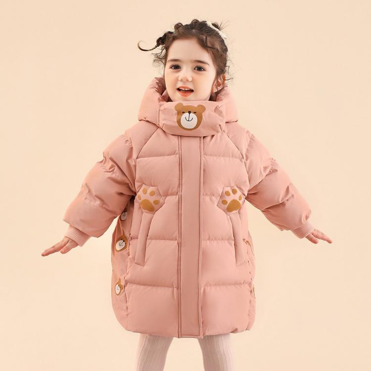 鸭鸭 儿童羽绒服男女童2025秋冬男女宝宝可爱连帽加厚羽绒外套