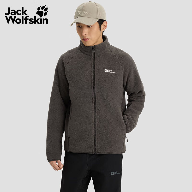 jackWolfskin狼爪25秋冬WALDSTEIG双面抓绒夹克男1711361A 泥棕色/D0108 L