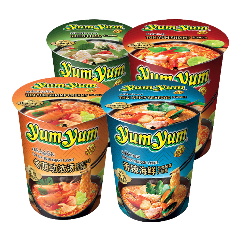 yumyum 养养 牌（YUMYUM)泰式汤面多口味杯面组合装280g