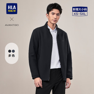 海澜之家 夹克男轻商务经典系列印花弹力大码纯色外套男HWJAW1W018A-W3 藏青30