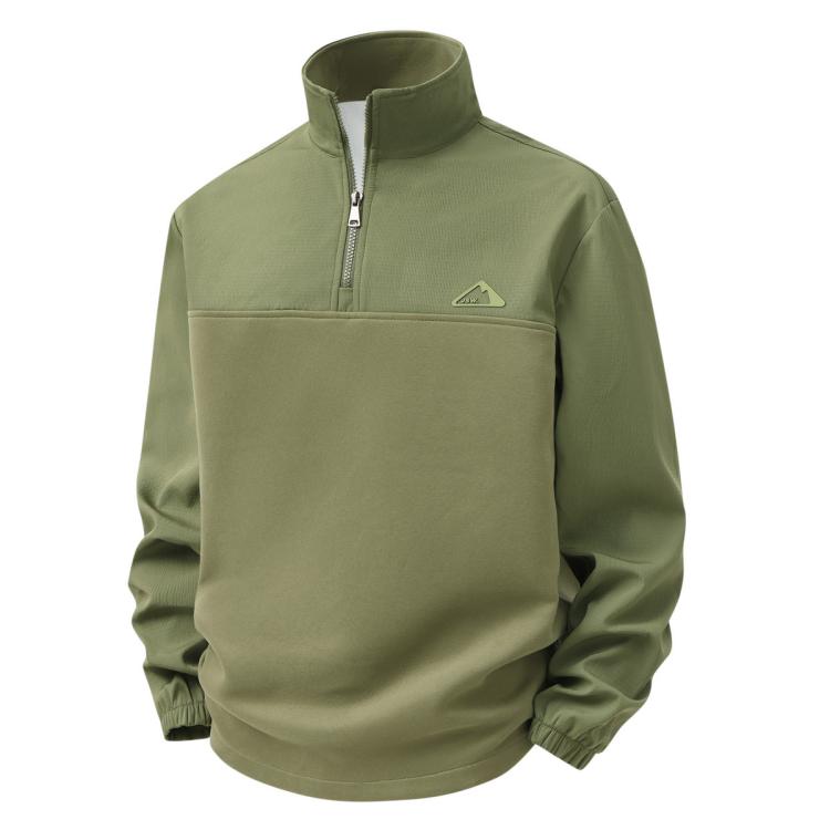 真维斯 半拉链卫衣男秋冬户外山系撞色休闲立领长袖青年显瘦设计感上衣