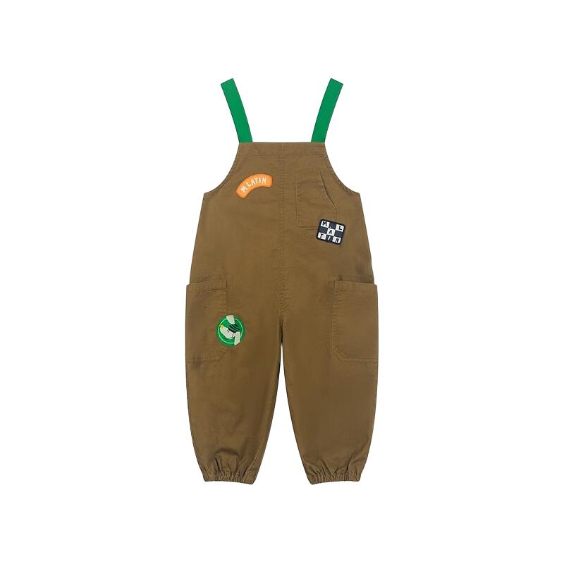 M.Latin/马拉丁童装儿童裤子24春女小童户外风背带裤 焦糖色 90cm