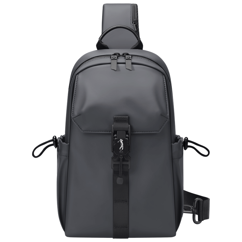 高尔夫（GOLF）胸包男士斜挎包男防泼水大容量单肩包男休闲潮流手机包可装ipad包 雅灰色