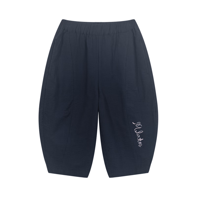 M.Latin/马拉丁童装儿童裤子24夏女小童弧形分割线灯笼裤牛仔长裤 藏青 120cm