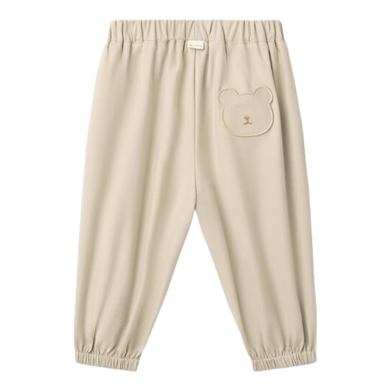 尼多熊【抗菌防晒】春季宝宝裤子男女宽松束脚长裤婴儿休闲裤 燕麦咖 73cm