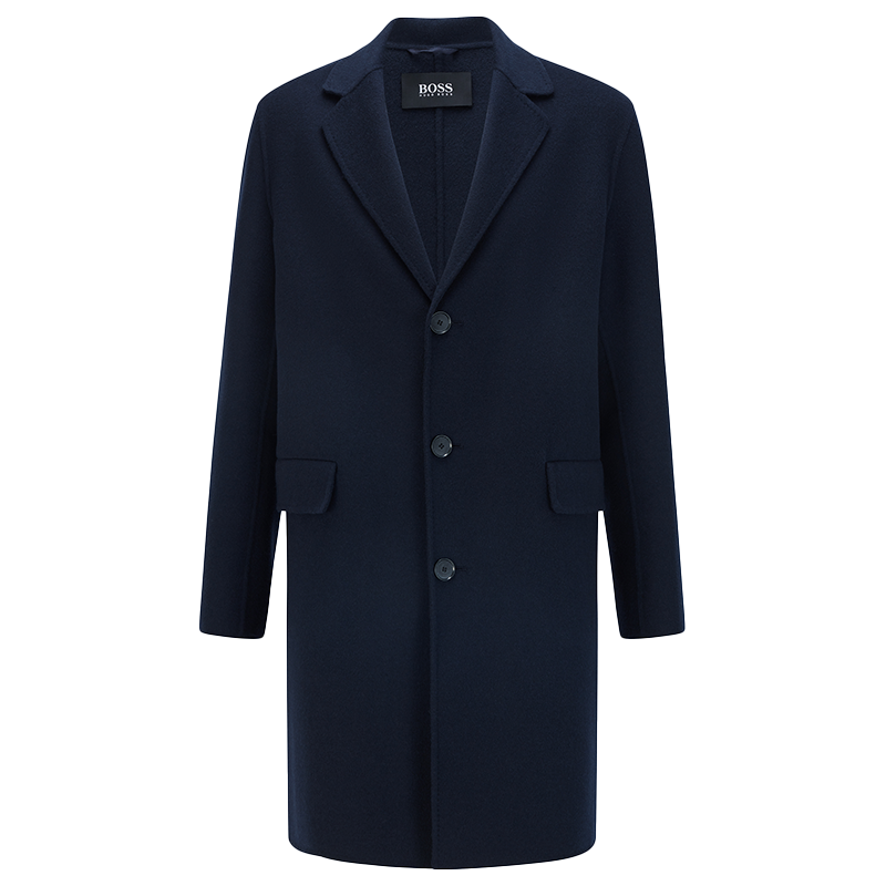 BOSS 男士秋冬优雅百搭商务休闲正装羊毛混纺大衣