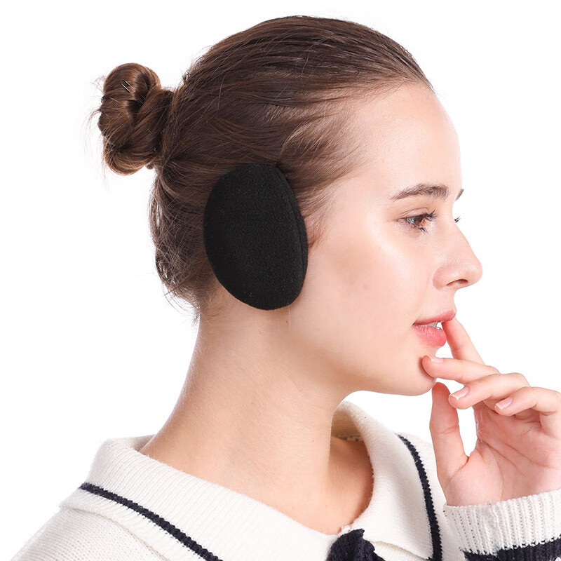 御帆保暖耳罩耳包男士耳暖分体耳套隔音耳包隐形护耳包女冬天睡眠耳套 黑色 L适合7-8CM耳朵