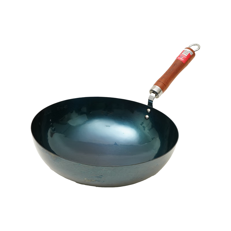 章丘铁锅手工锻打铁锅无涂层物理不粘锅炒锅熟铁圆底炒菜锅陈士彬3