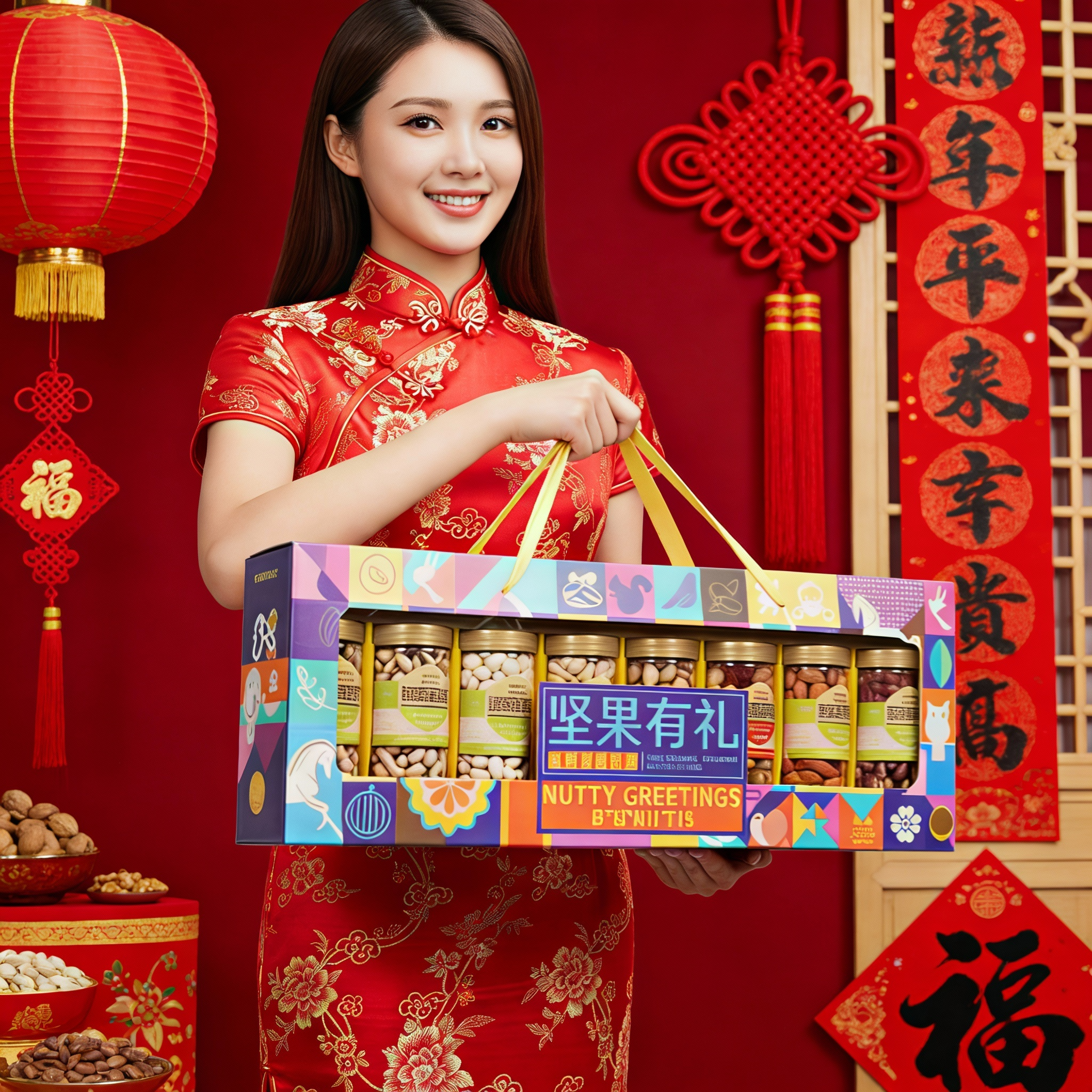  鼠大厨 新年拜年 坚果礼盒