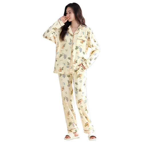 恒源祥 【纯棉月子服】长袖长裤家居服套装哺乳产妇月子服女士睡衣女