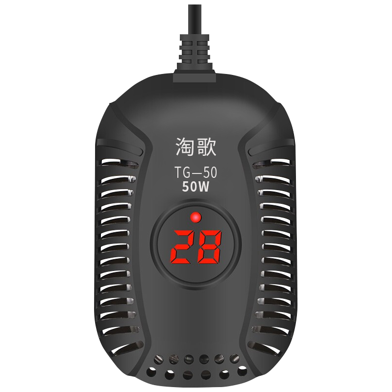 TG 淘歌 鱼缸加热棒小型石英玻璃款50W 支持低水位3.8cm乌龟加热