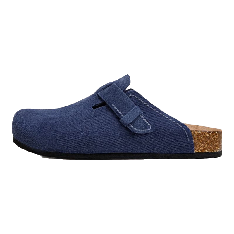 马登2025夏秋新款座头鲸蓝色穆勒鞋男休闲平底全包头外穿半拖鞋子 深海蓝   42