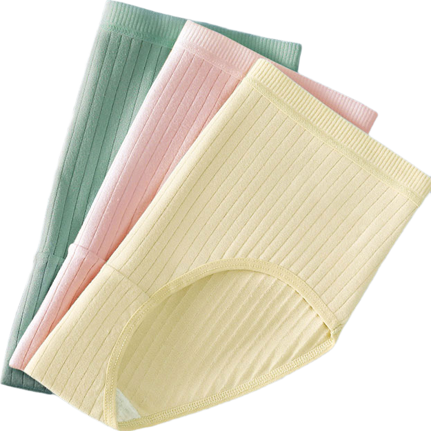 芬腾可安（FENTENGCARE）女士内裤女100%纯棉底裆中腰收腹简约舒适无痕抗菌透气裤衩女YR M