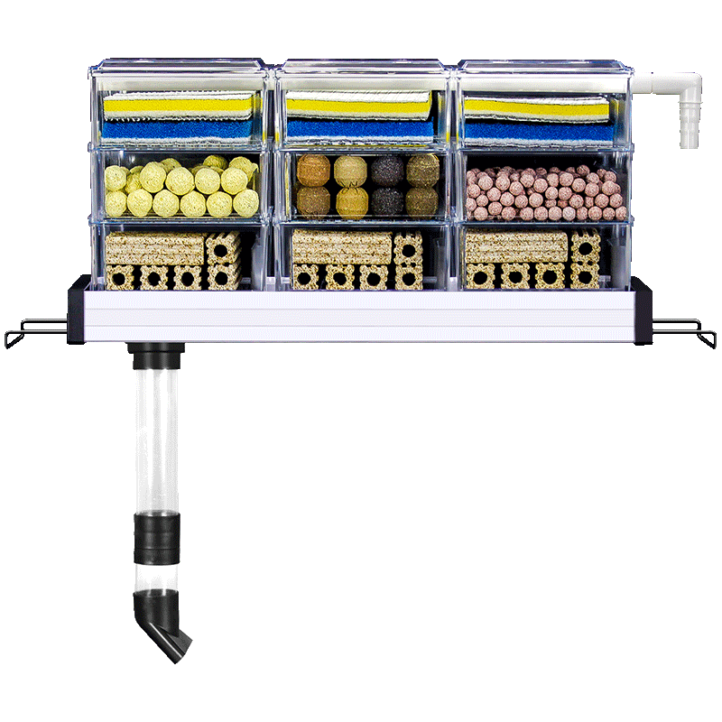 爬将军 鱼缸滴流盒上滤盒三合一净水过滤器外挂式草缸上置循环系统过滤盒 3盒+大礼包