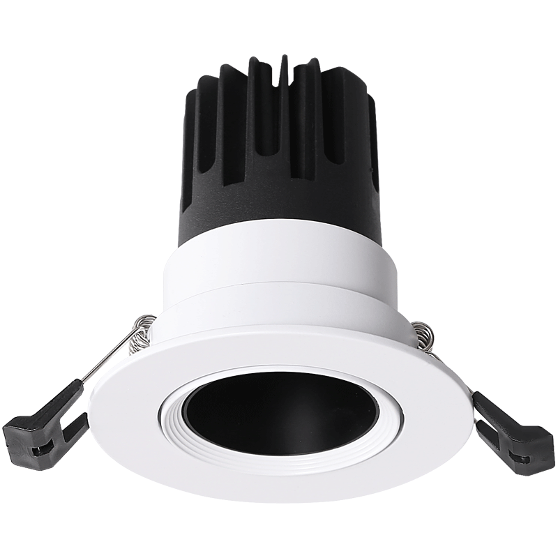 一极喜光 防眩led射灯客厅射灯卧室天花灯嵌入式商用走廊过道COB聚光灯 防眩射灯白色5w(开孔7.5-8cm) 三色调光