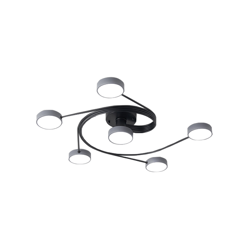 顿家北欧ins小吊灯房间灯现代简约艺术卧室吊灯小户型客厅灯led吊灯 9022白色6头 三色变光