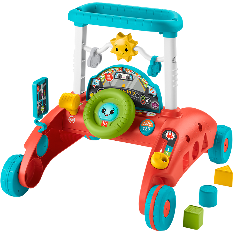 Fisher-Price 婴幼儿学步车儿童宝宝六一送礼礼盒-多功能双面助步车HJP83
