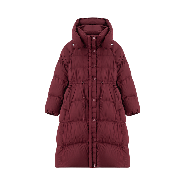 茵曼 【90绒子】新年蓬松保暖羽绒服25年冬季中长款宽松连帽外套