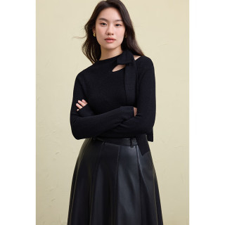 独束 大码女装打底衫修身显瘦时尚秋冬毛针织衫女简约百搭洋气减龄